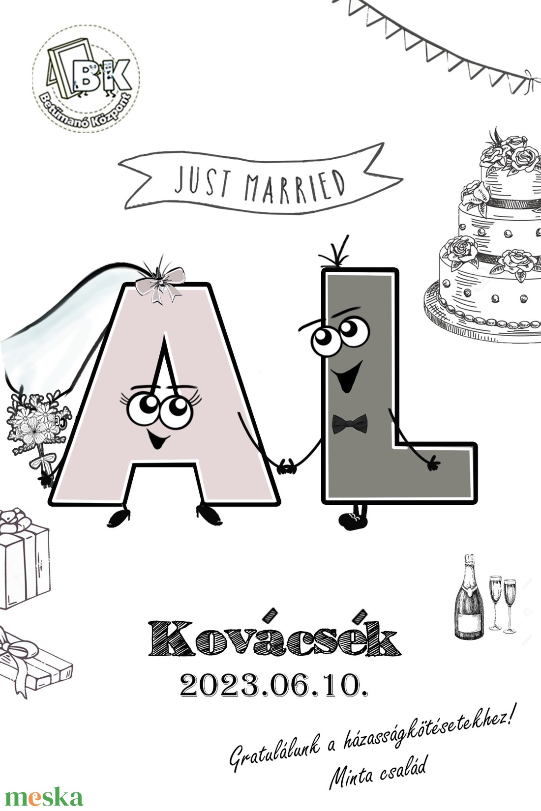 Eljegyzési/esküvői köszöntőkép - esküvő - esküvői szett - Meska.hu
