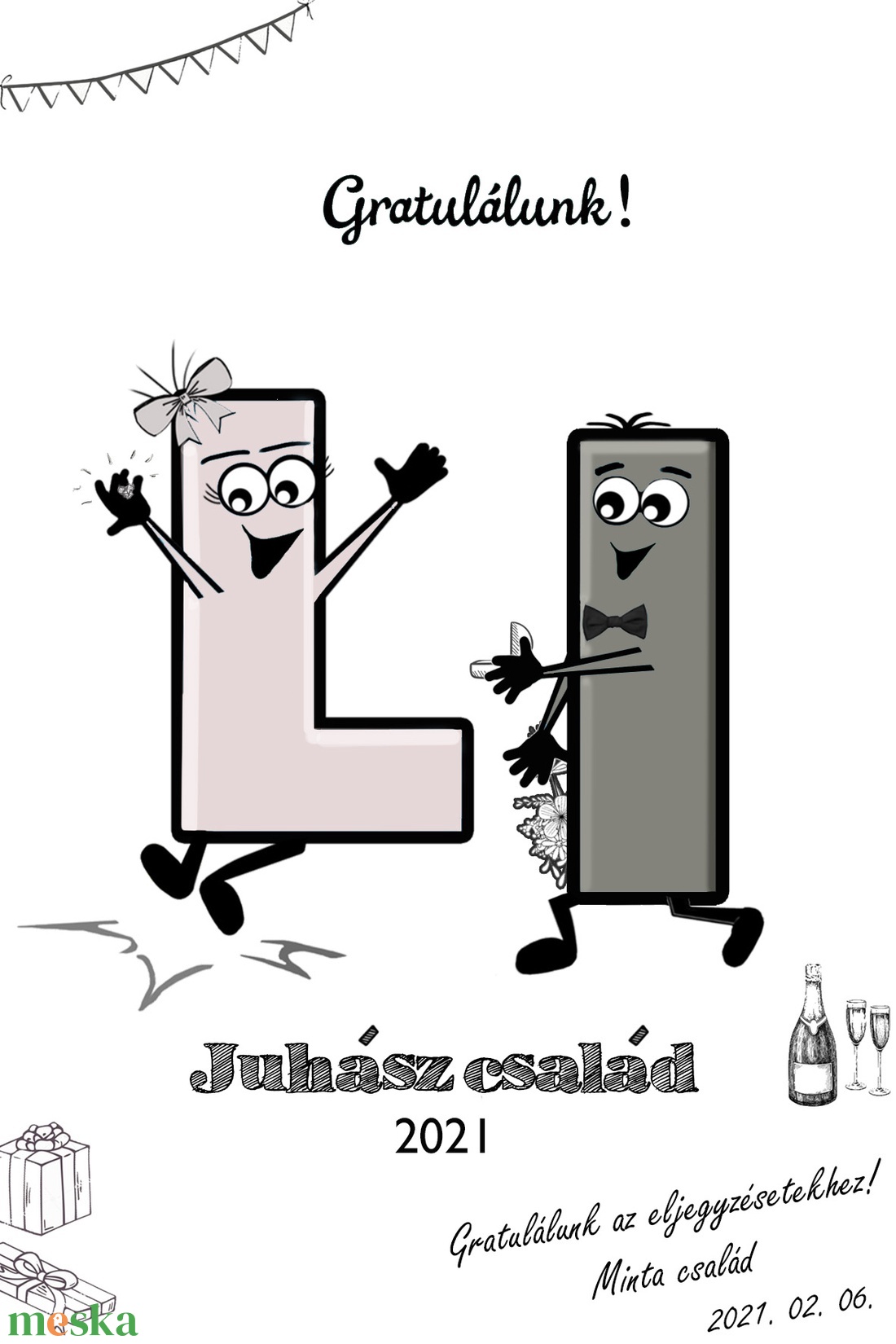 Eljegyzési/esküvői köszöntőkép - esküvő - esküvői szett - Meska.hu