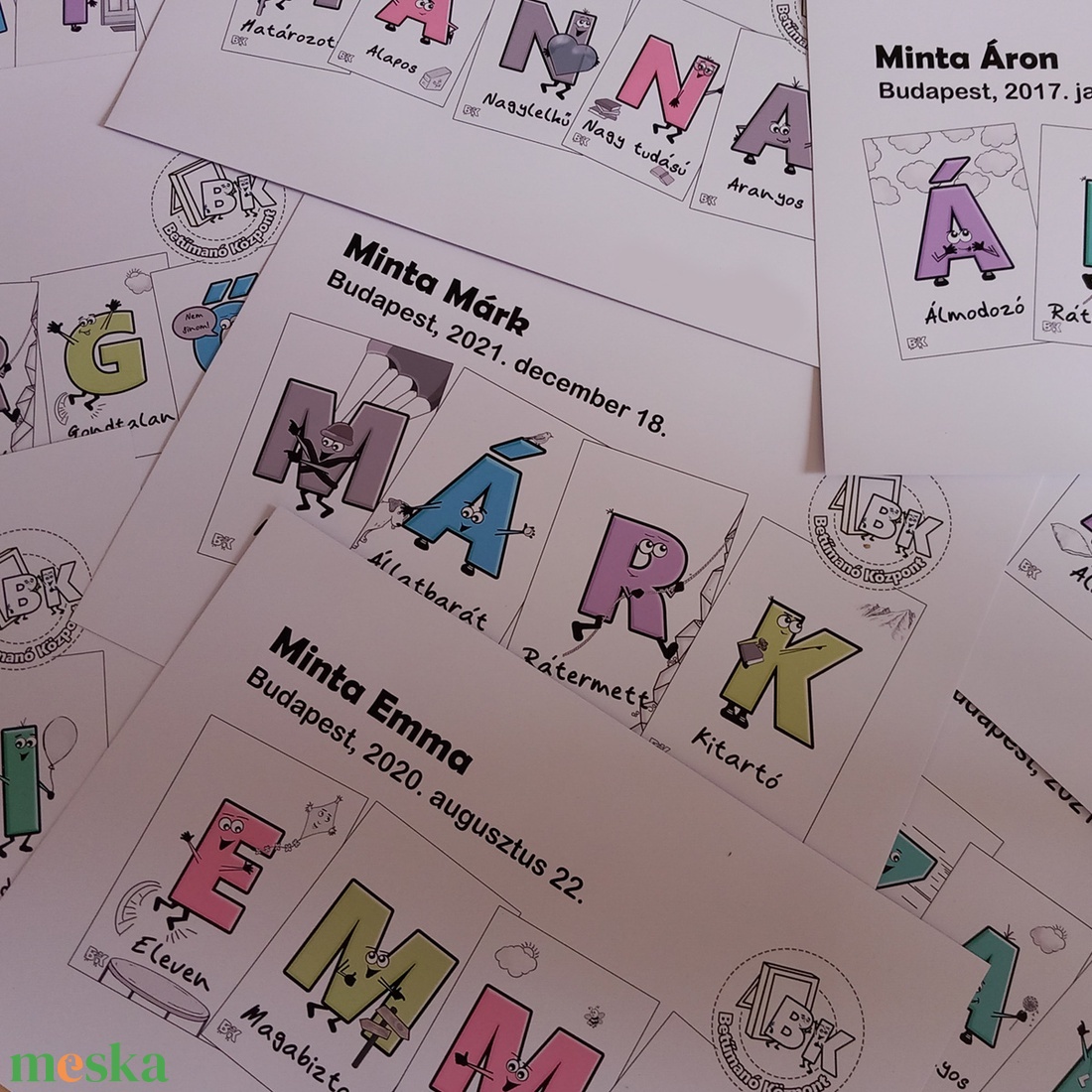 Betűmanó egyedi tulajdonságképek (szobadekor) A4 méretben - otthon & életmód - dekoráció - fali és függő dekoráció - betű & név - Meska.hu