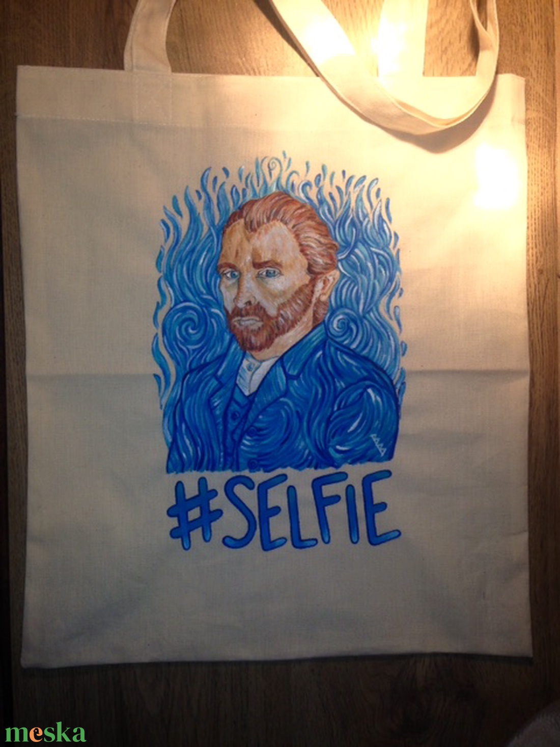 Van Gogh selfis tatyó - táska & tok - bevásárlás & shopper táska - shopper, textiltáska, szatyor - Meska.hu