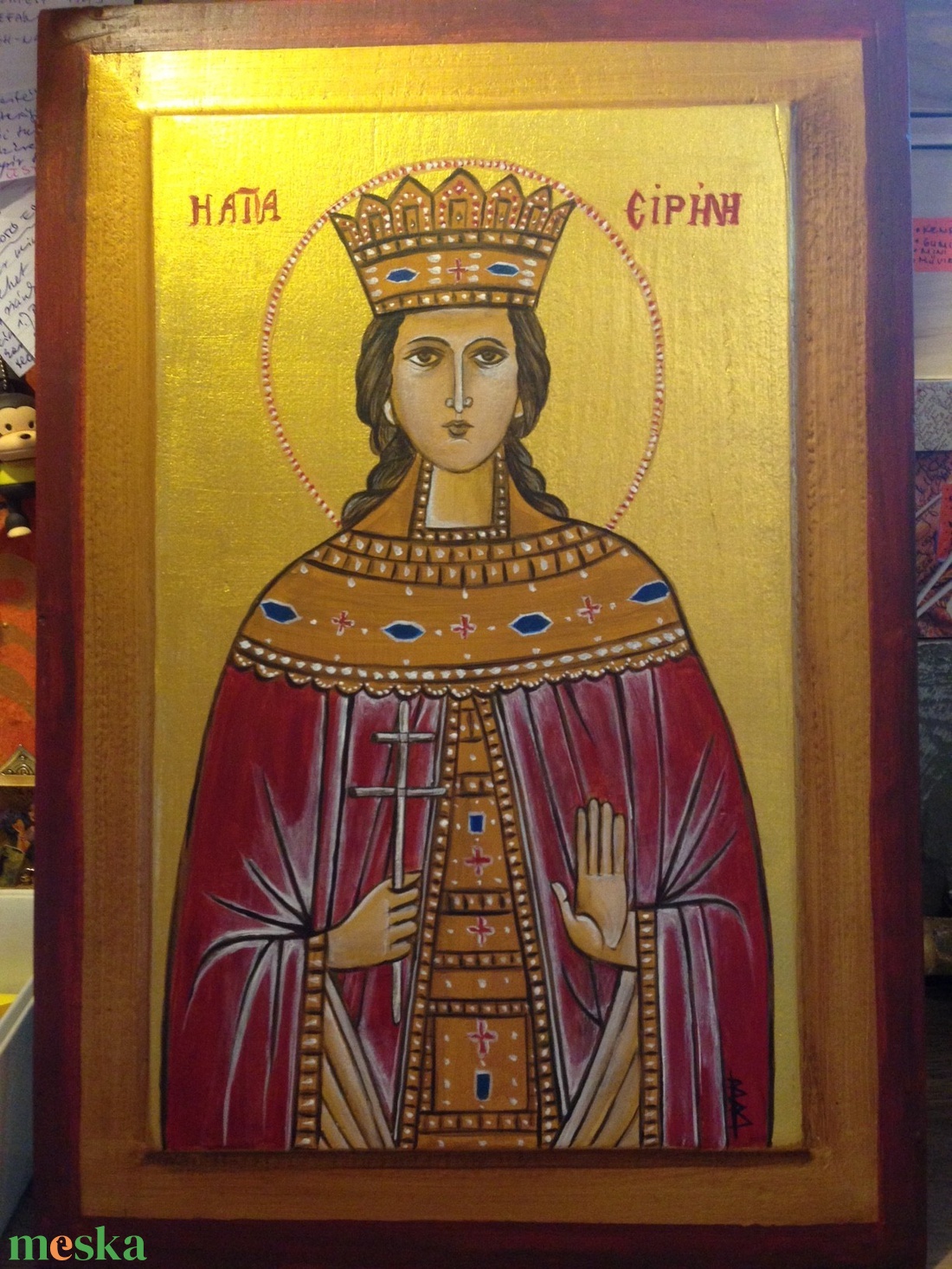Szent Piroska ikon - művészet - festmény - akril - Meska.hu Szent Piroska ikon - művészet - festmény - akril - Meska.hu