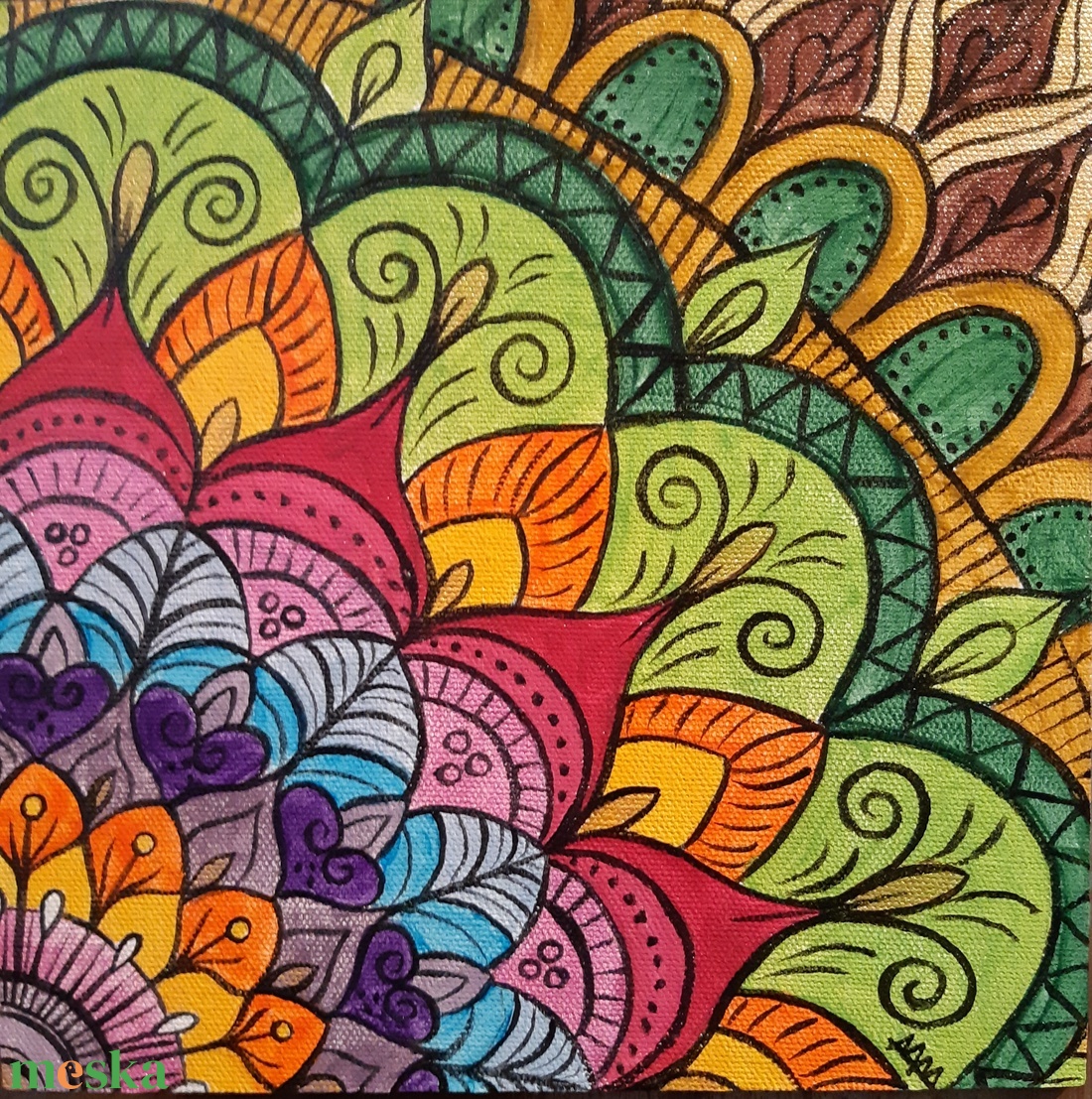 Mandala /akril festmény - művészet - festmény - akril - Meska.hu