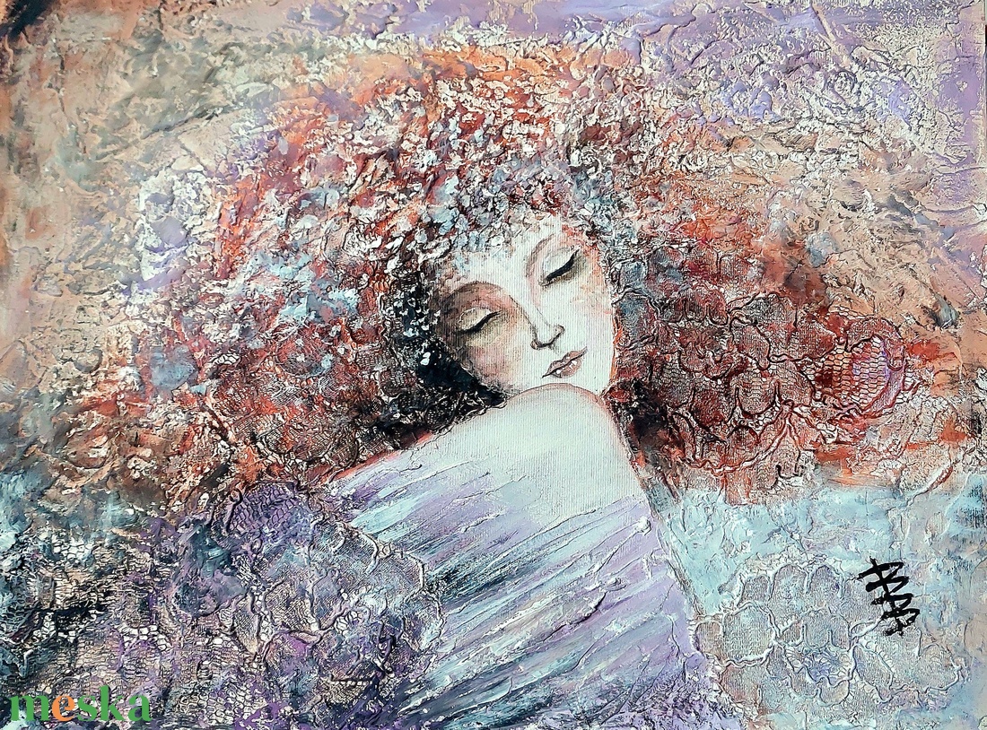 Portré/ akril  - művészet - festmény - akril - Meska.hu