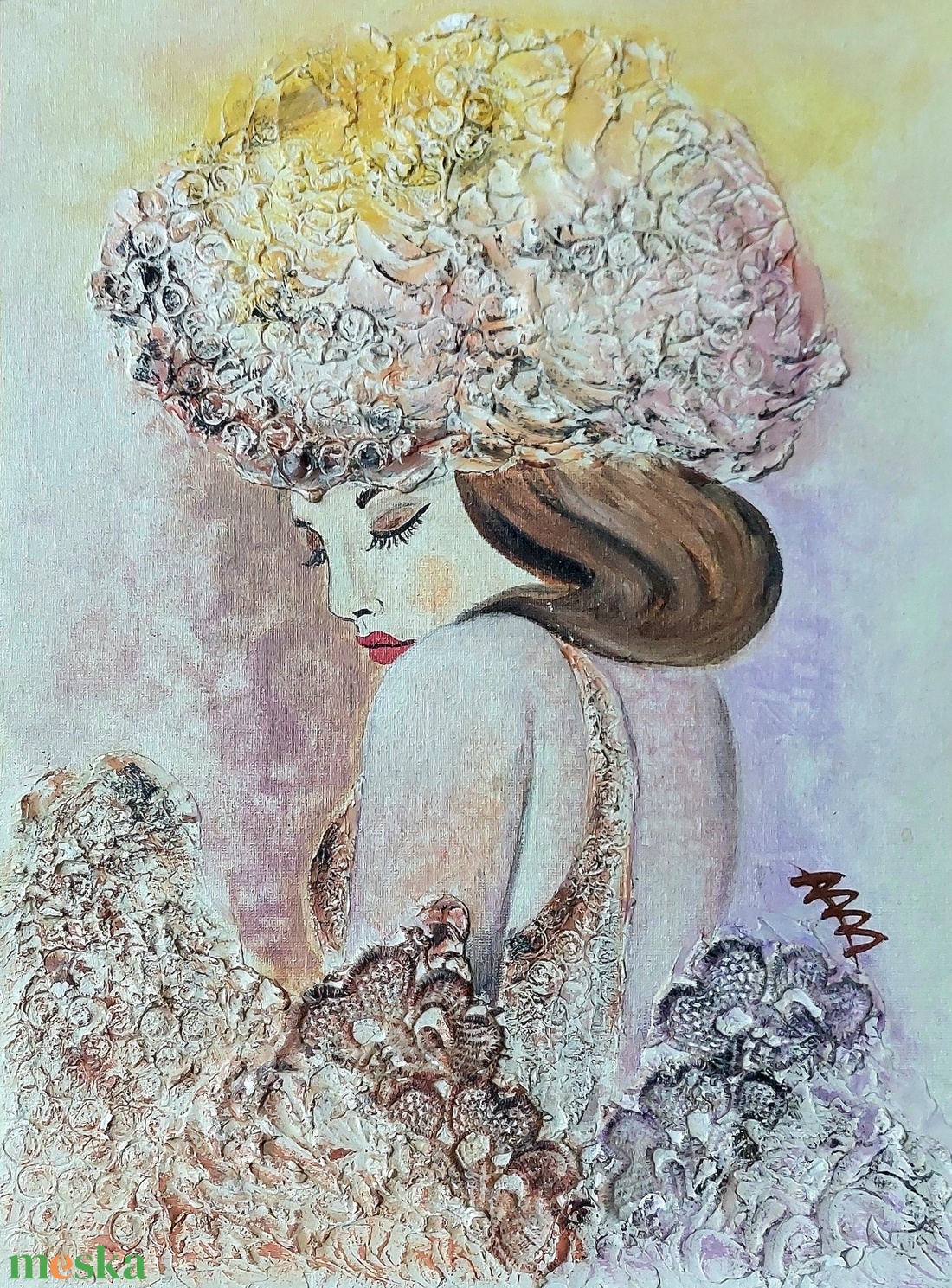 Női portré/akril - művészet - festmény - akril - Meska.hu