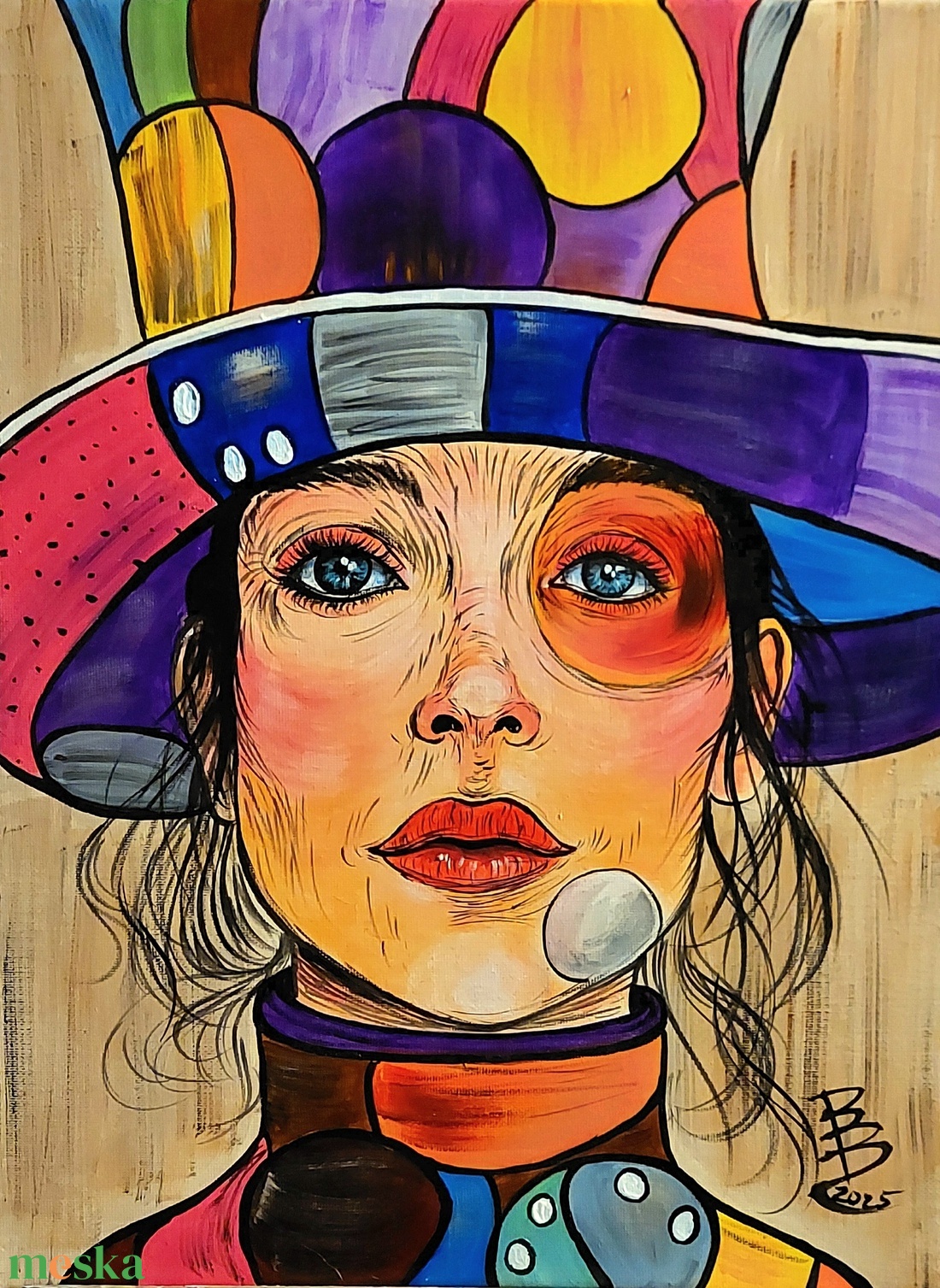 Portré/ akril  - művészet - festmény - akril - Meska.hu