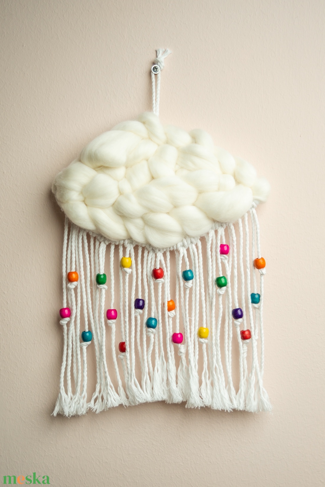 AKCIÓ!  Makramé felhő falidísz gyerekszobába - otthon & életmód - babaszoba, gyerekszoba - babaszoba, gyerekszoba - Meska.hu