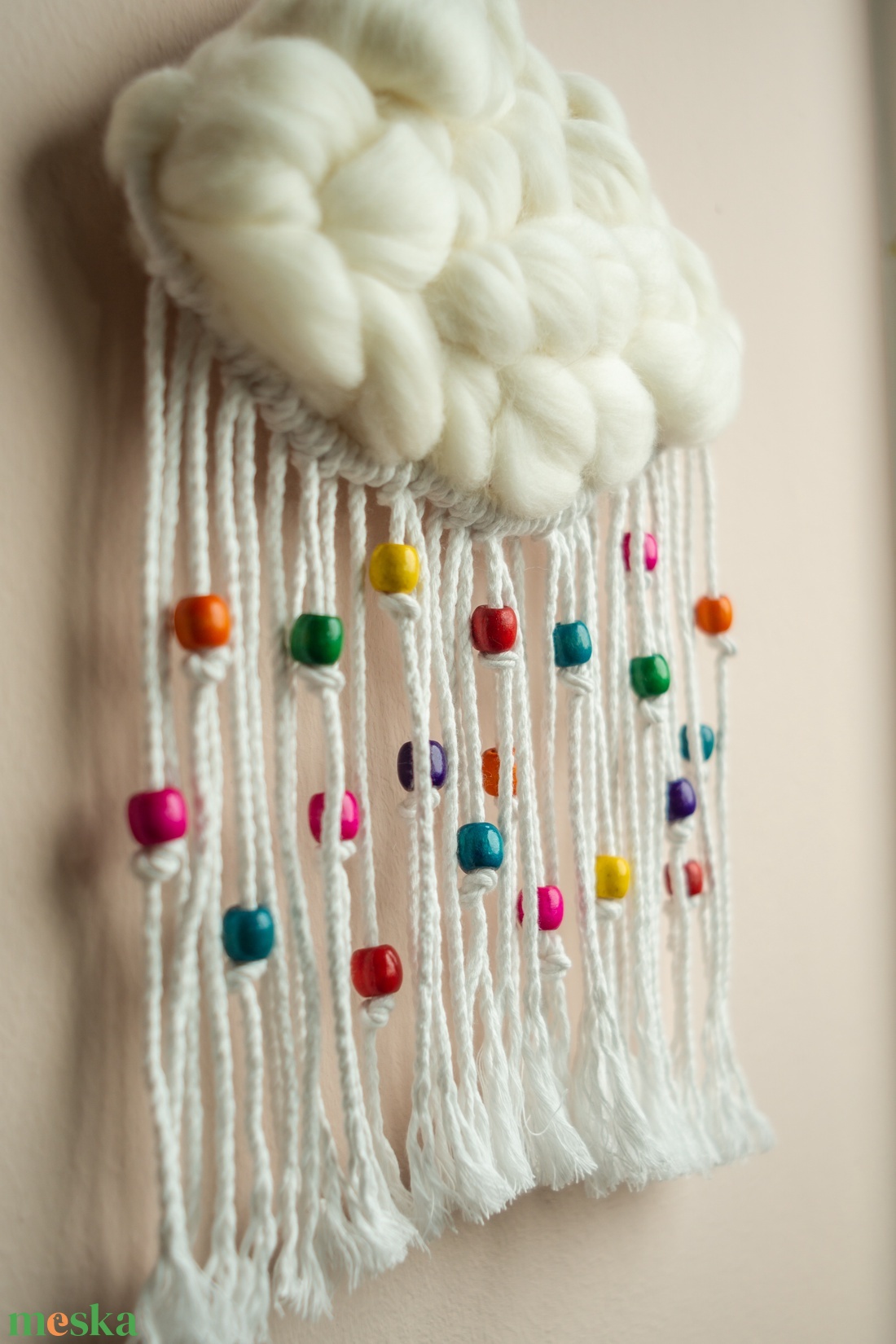 AKCIÓ!  Makramé felhő falidísz gyerekszobába - otthon & életmód - babaszoba, gyerekszoba - babaszoba, gyerekszoba - Meska.hu