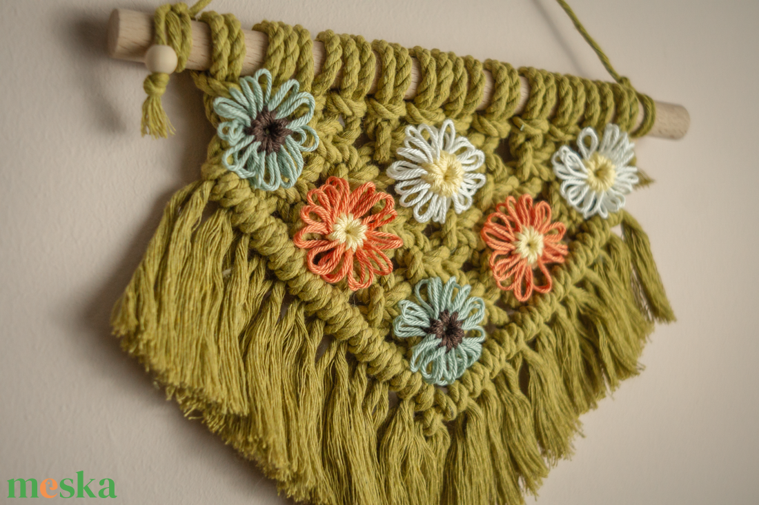  Makramé falidísz - otthon & életmód - dekoráció - fali és függő dekoráció - falra akasztható dekor - Meska.hu