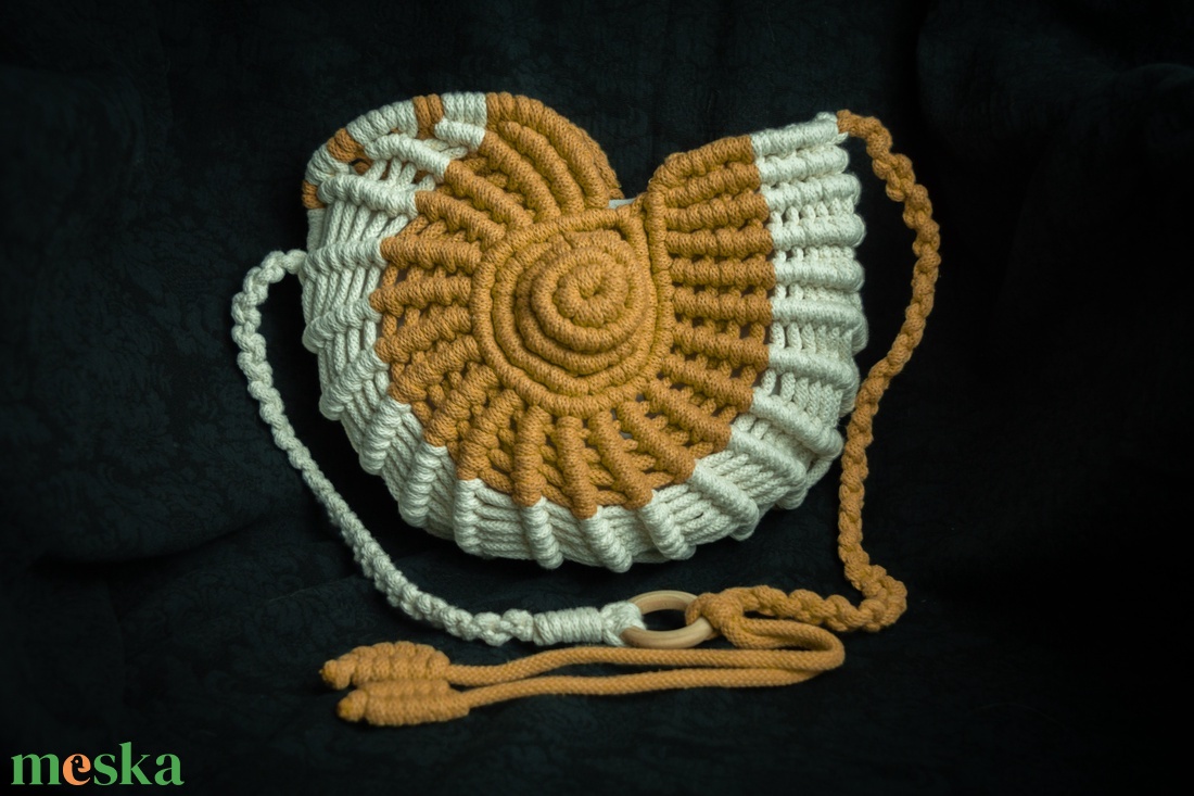 Makramé táska - táska & tok - kézitáska & válltáska - válltáska - Meska.hu