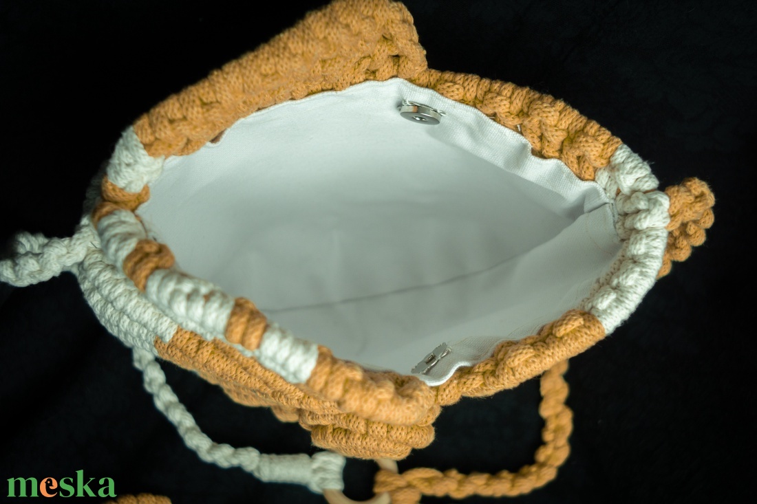 Makramé táska - táska & tok - kézitáska & válltáska - válltáska - Meska.hu