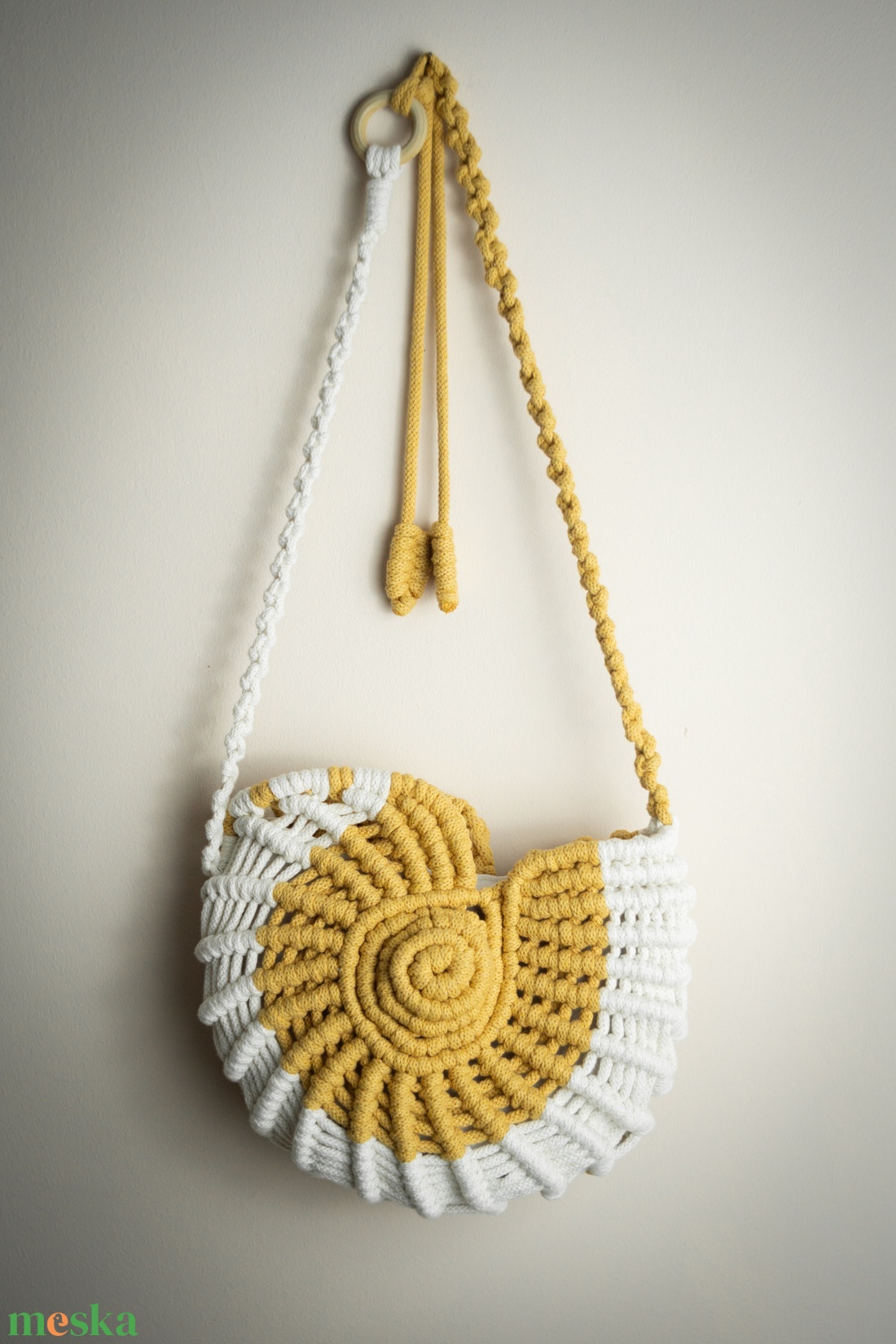 Makramé táska - táska & tok - kézitáska & válltáska - válltáska - Meska.hu