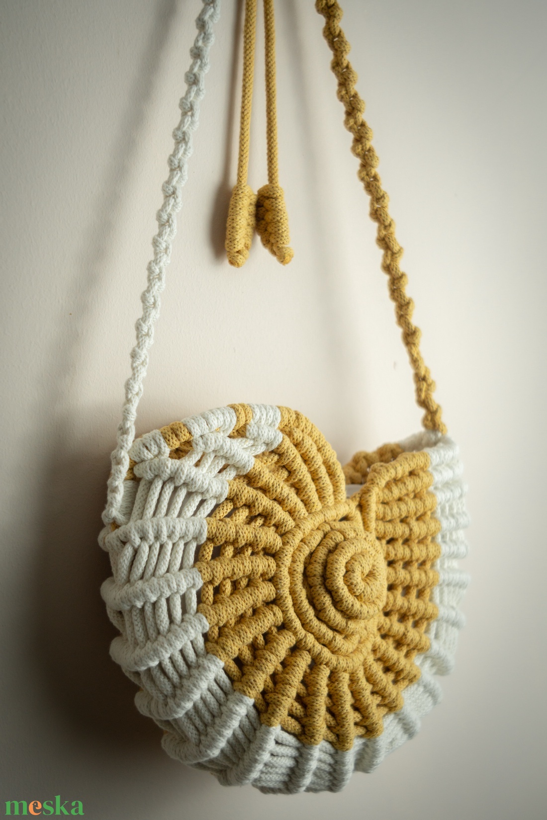 Makramé táska - táska & tok - kézitáska & válltáska - válltáska - Meska.hu