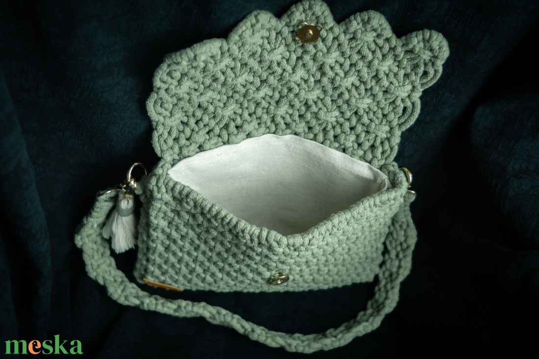 Makramé válltáska - táska & tok - kézitáska & válltáska - válltáska - Meska.hu