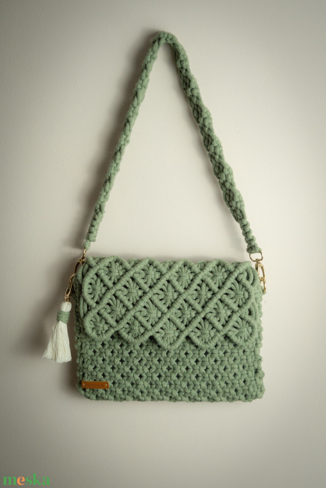 Makramé válltáska - táska & tok - kézitáska & válltáska - válltáska - Meska.hu