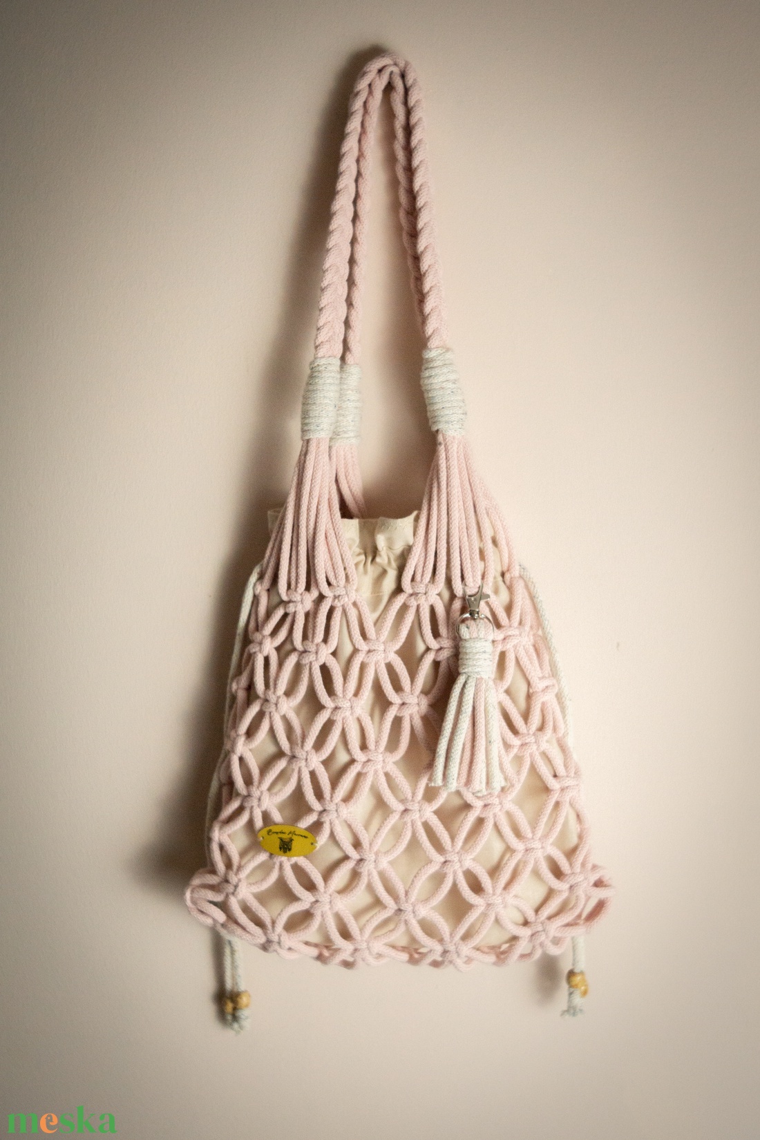 Makramé hálós válltáska - táska & tok - kézitáska & válltáska - válltáska - Meska.hu