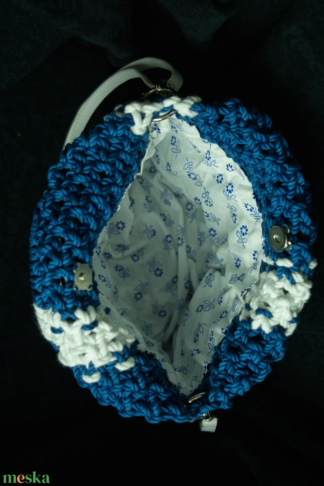 Makramé kézi/váll táska - táska & tok - kézitáska & válltáska - válltáska - Meska.hu