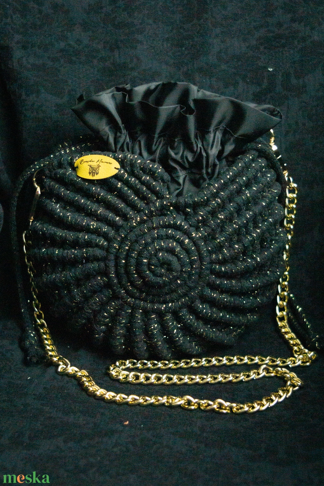 Makramé csigatáska - táska & tok - kézitáska & válltáska - vállon átvethető táska - Meska.hu