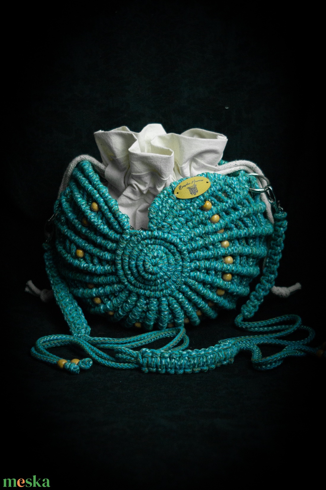  Makramé csigatáska - táska & tok - kézitáska & válltáska - vállon átvethető táska - Meska.hu