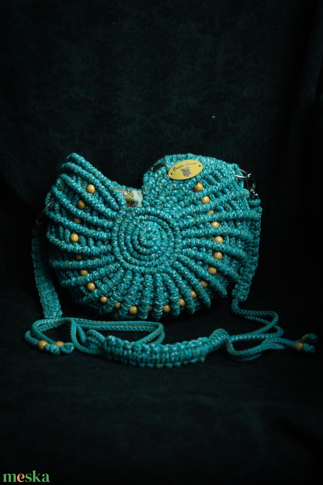  Makramé csigatáska - táska & tok - kézitáska & válltáska - vállon átvethető táska - Meska.hu