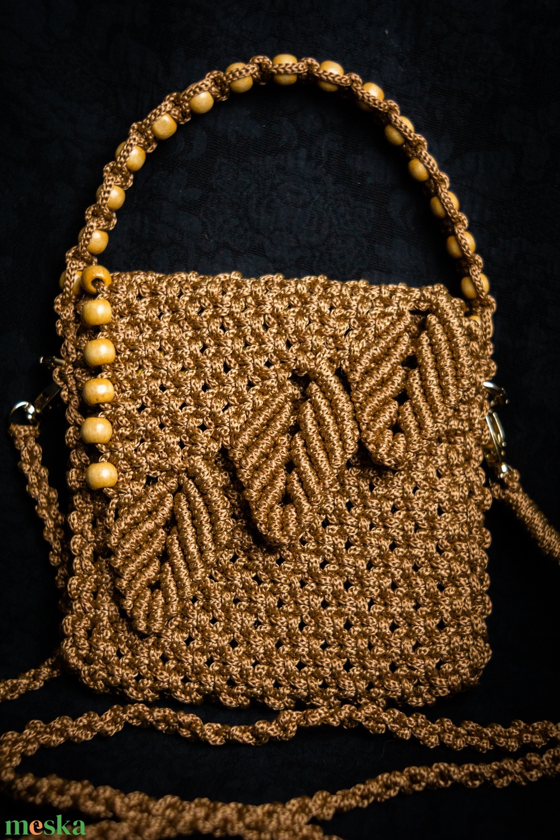 Makramé válltáska - táska & tok - kézitáska & válltáska - válltáska - Meska.hu
