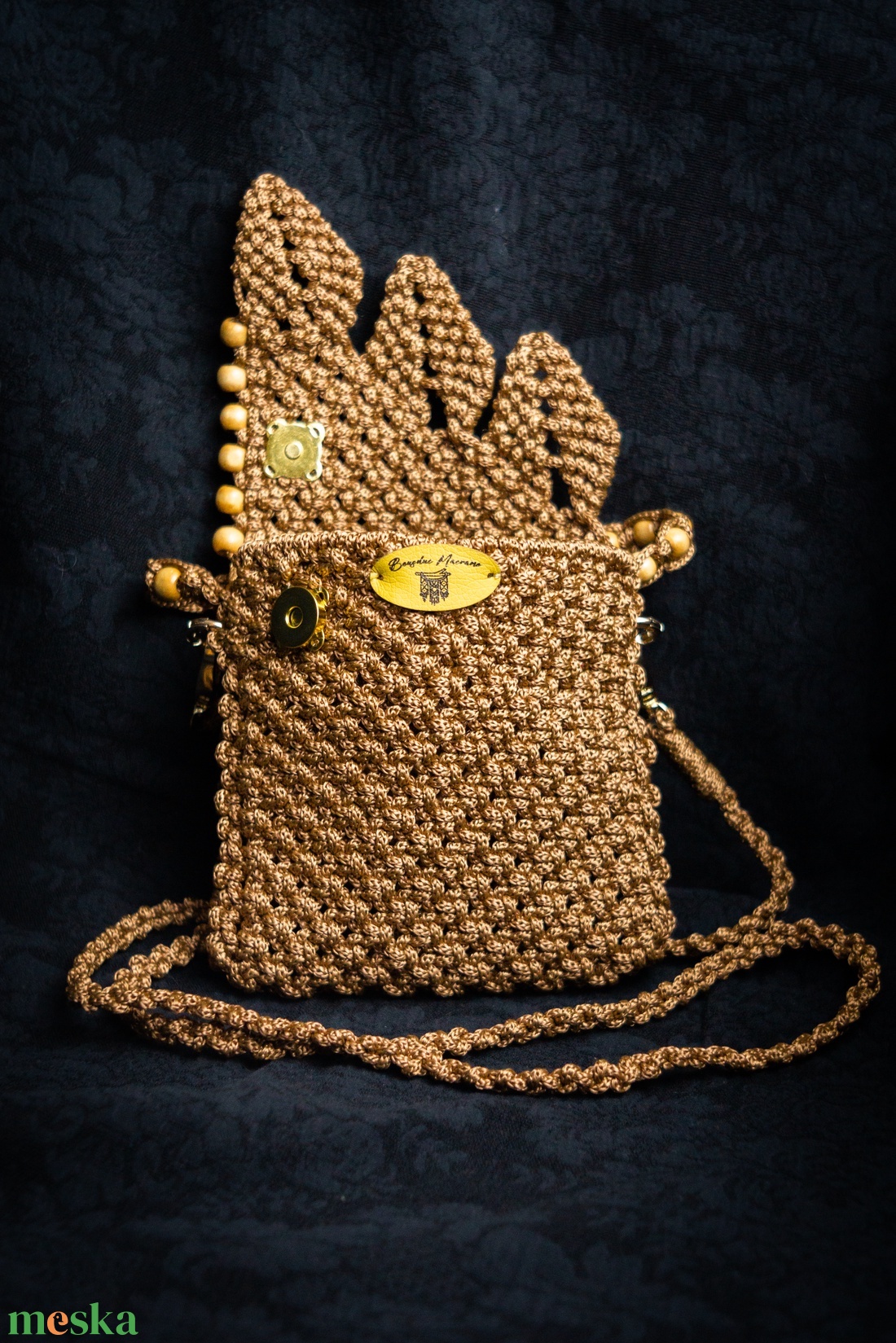 Makramé válltáska - táska & tok - kézitáska & válltáska - válltáska - Meska.hu