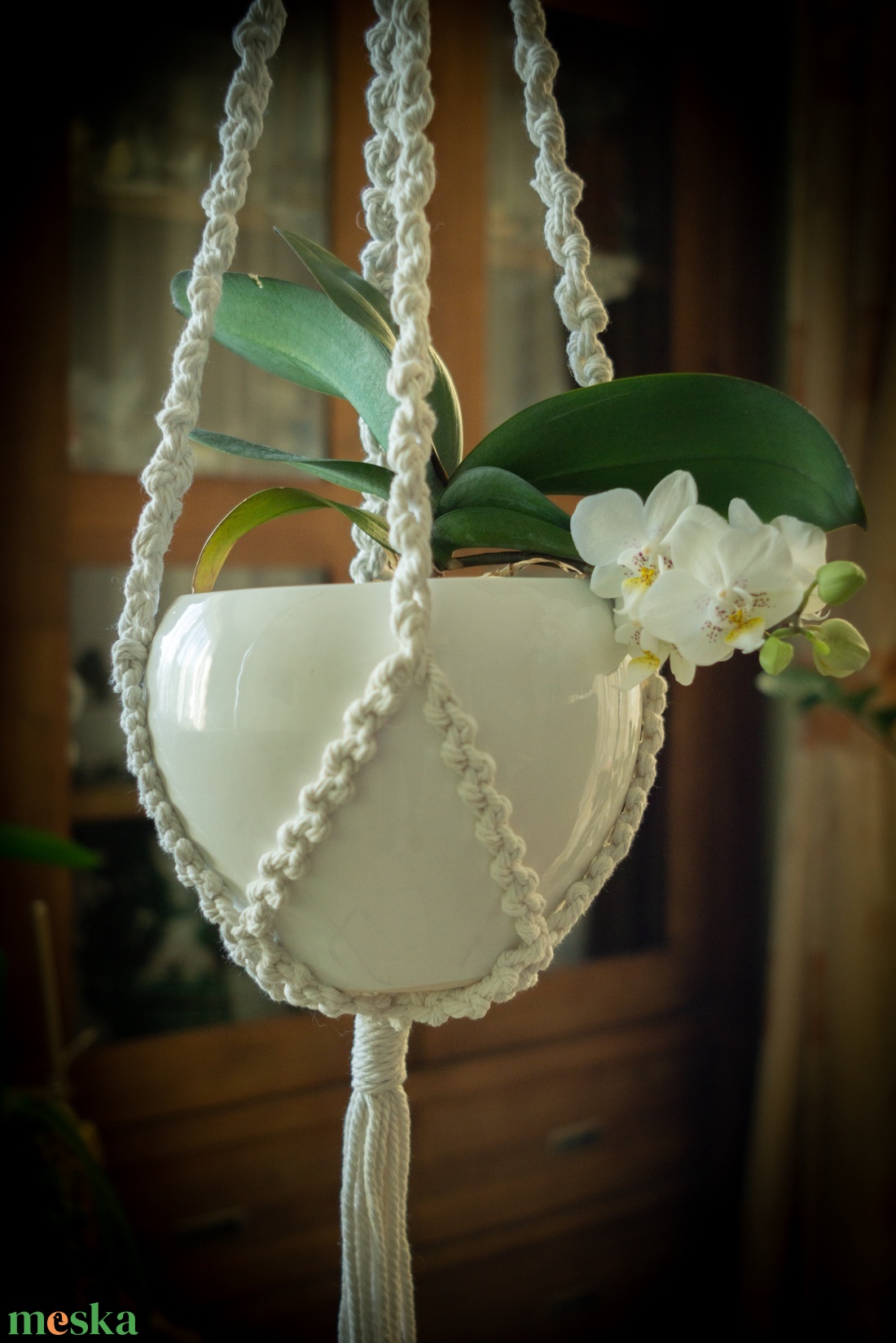  Makramé virágtartó  - otthon & életmód - virágdekoráció - virágtartó - függő virágtartó - Meska.hu