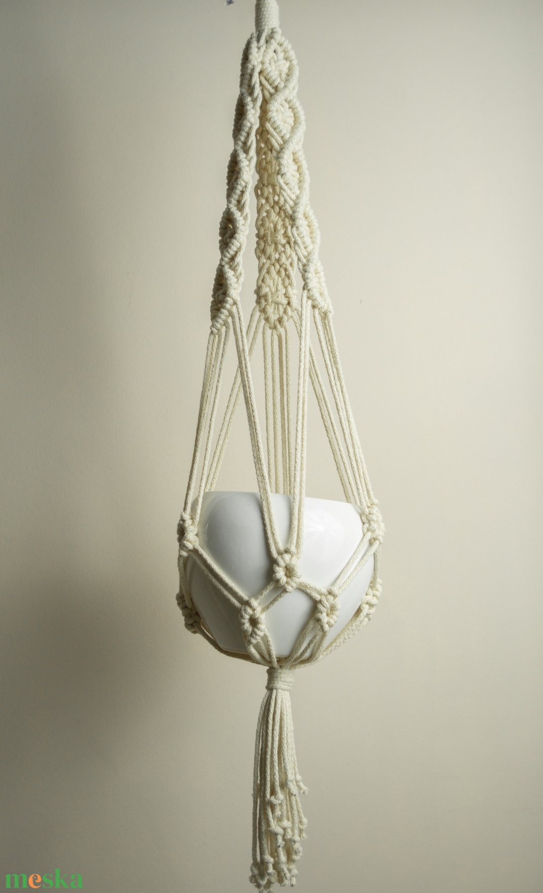  Makramé virágtartó  - otthon & életmód - virágdekoráció - virágtartó - függő virágtartó - Meska.hu