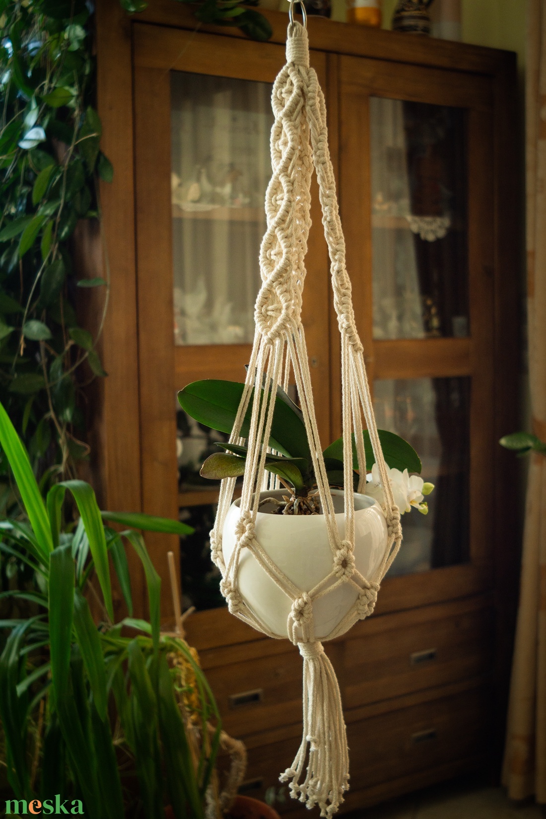  Makramé virágtartó  - otthon & életmód - virágdekoráció - virágtartó - függő virágtartó - Meska.hu