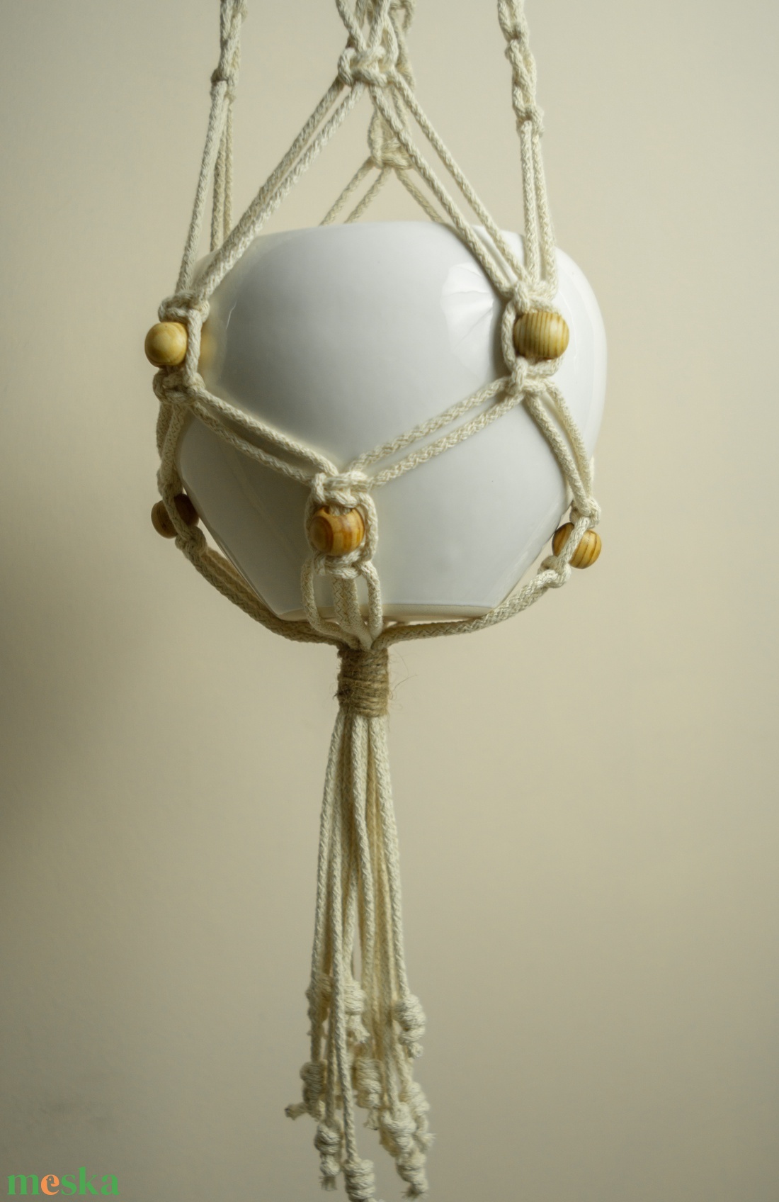  Makramé virágtartó  - otthon & életmód - virágdekoráció - virágtartó - függő virágtartó - Meska.hu