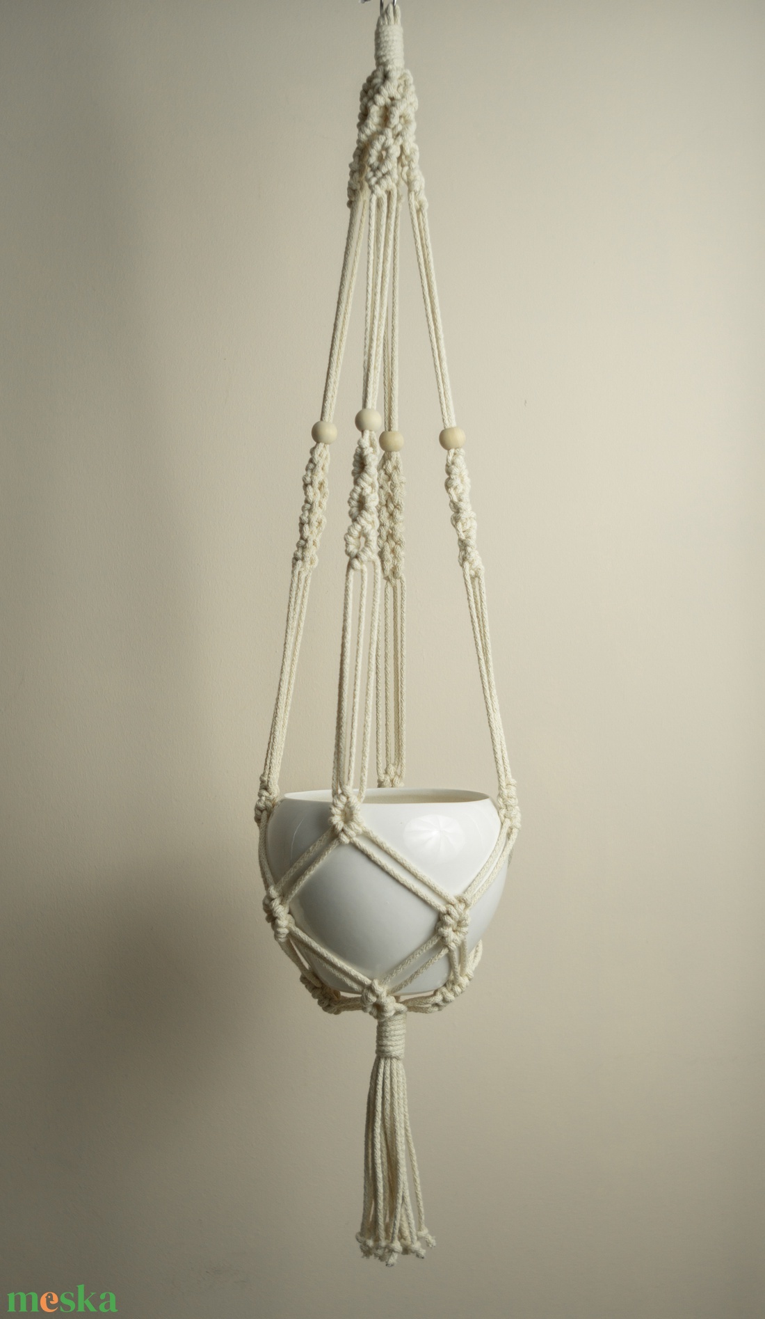  Makramé virágtartó  - otthon & életmód - virágdekoráció - virágtartó - függő virágtartó - Meska.hu