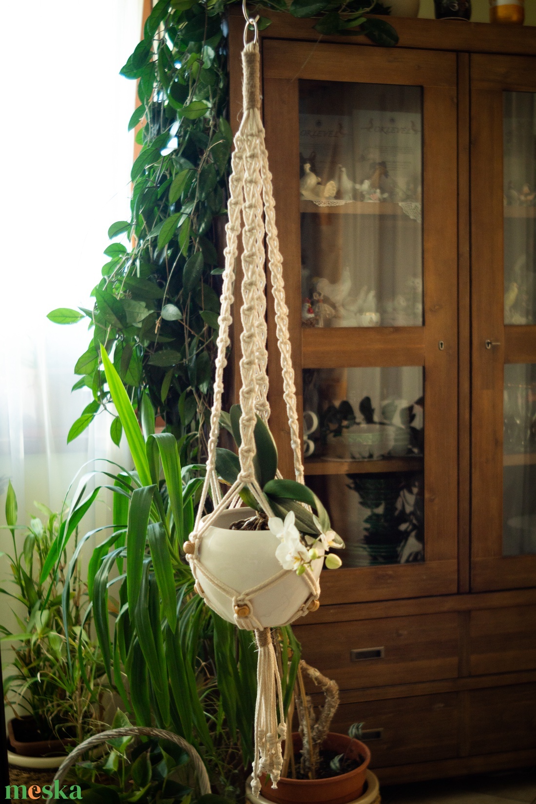  Makramé virágtartó  - otthon & életmód - virágdekoráció - virágtartó - függő virágtartó - Meska.hu