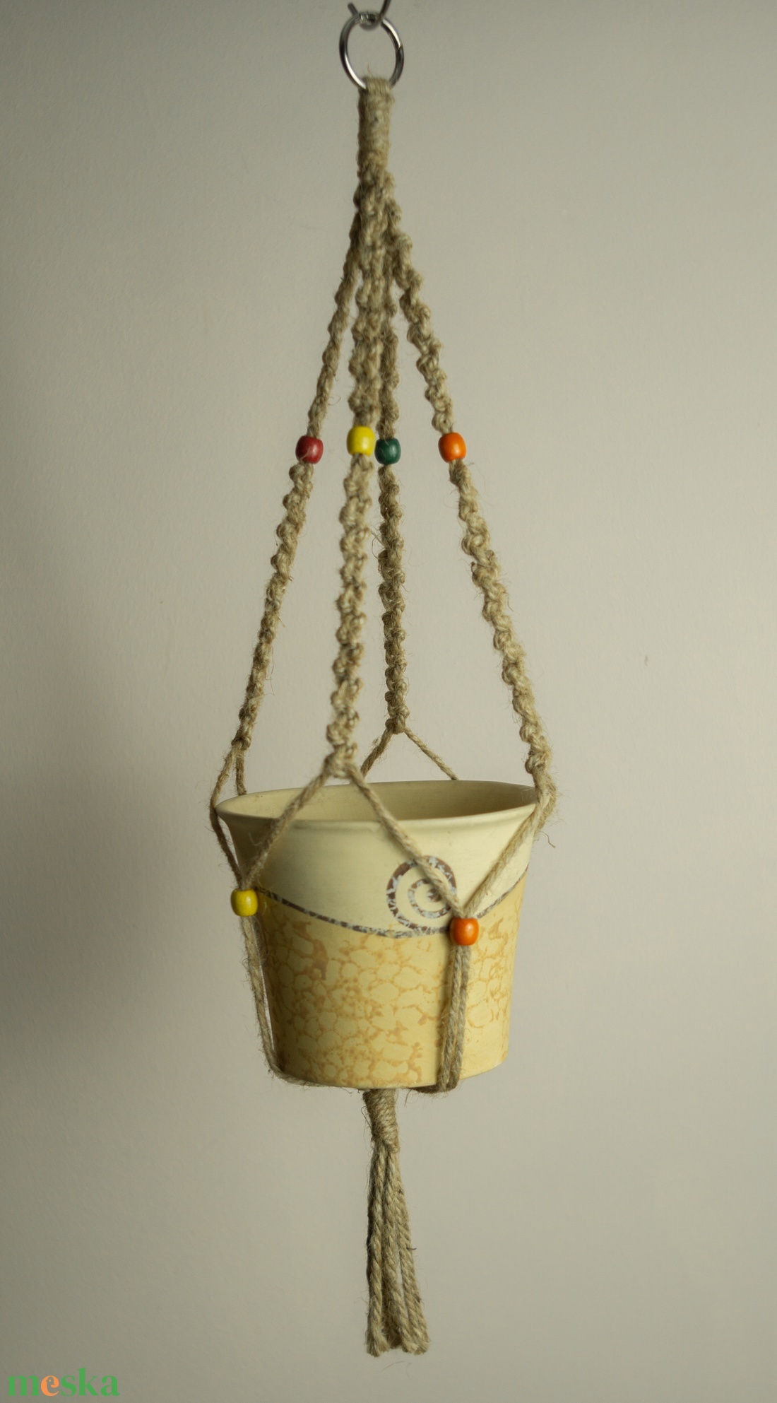  KÜLTÉRI makramé virágtartó  - otthon & életmód - virágdekoráció - virágtartó - függő virágtartó - Meska.hu