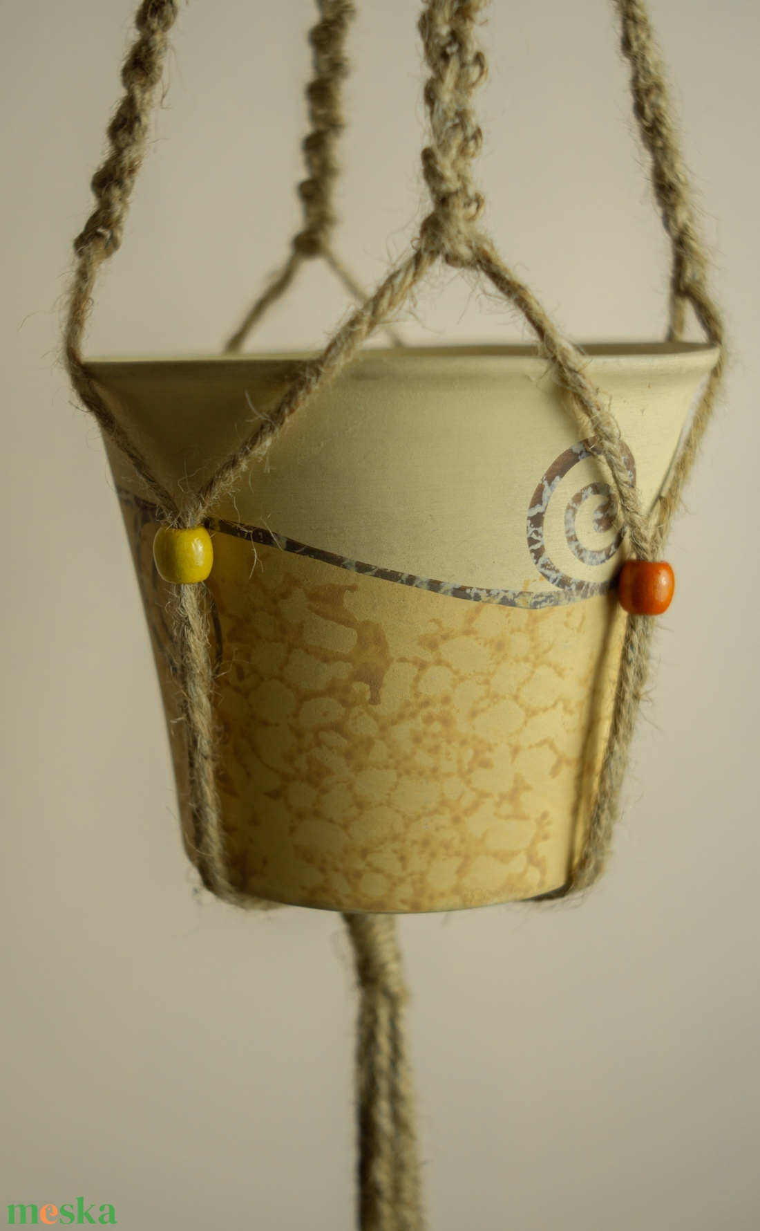  KÜLTÉRI makramé virágtartó  - otthon & életmód - virágdekoráció - virágtartó - függő virágtartó - Meska.hu