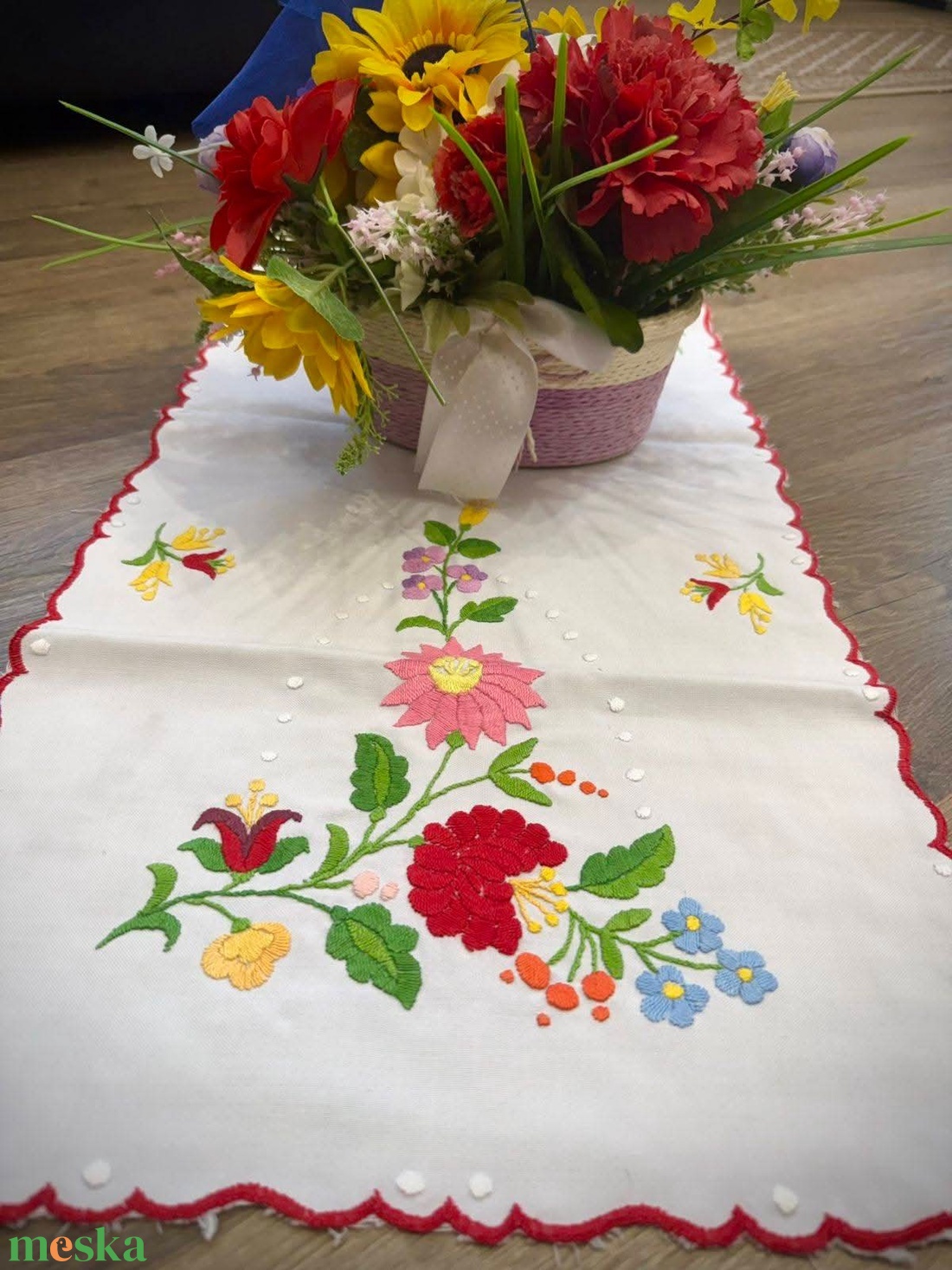 Vintage asztali futó  - otthon & életmód - lakástextil - abrosz, terítő - asztalfutó - Meska.hu