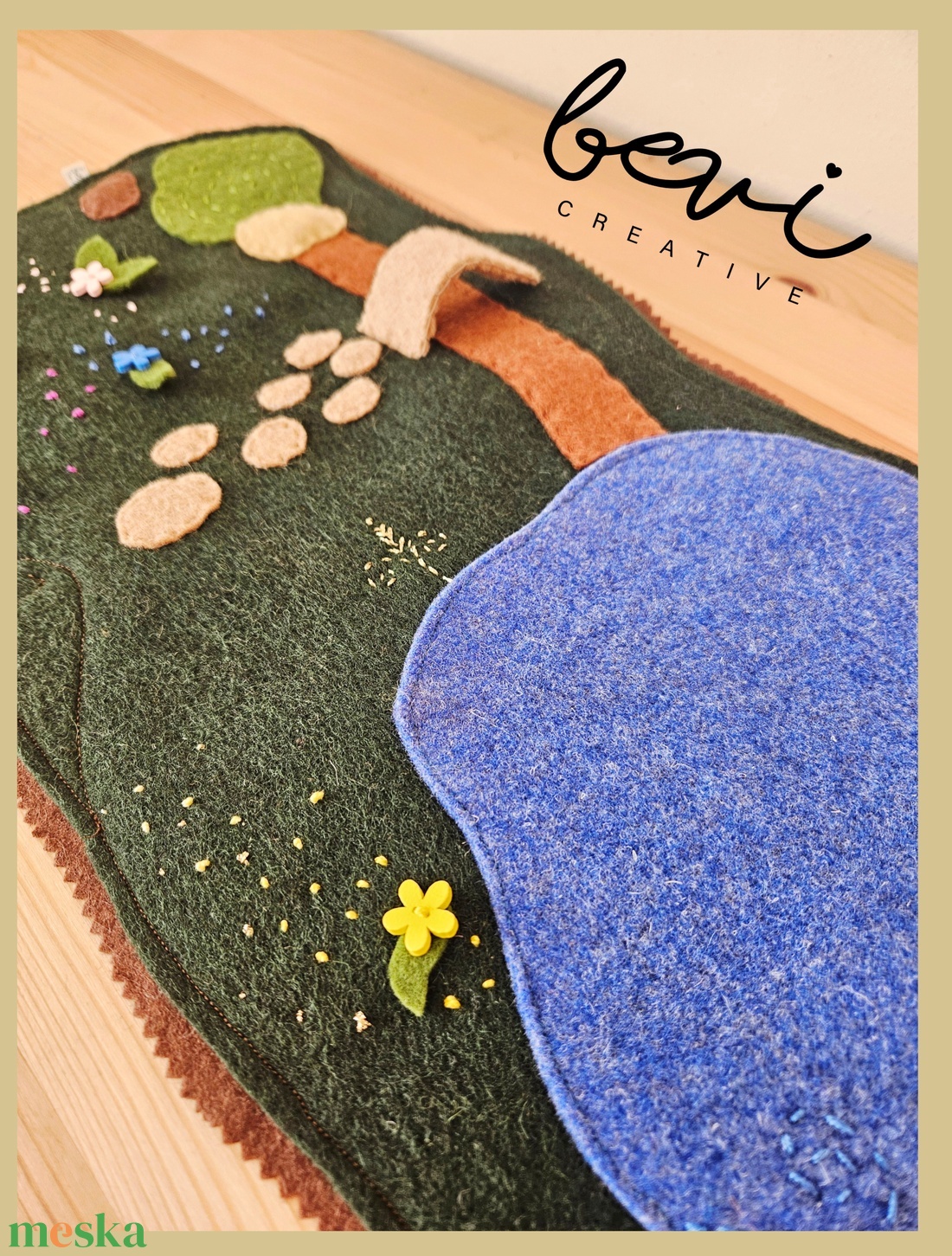 Gyapjúfilc játszószőnyeg  - baba - mama - baba játékok - waldorf játékok - Meska.hu