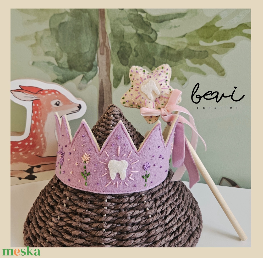 Gyapjúfilc farsangi fogtündér szett  - ruha & divat - jelmez & álarc - jelmez - Meska.hu