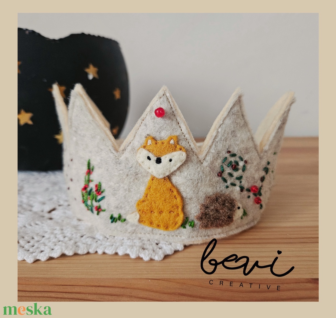 Erdei gyapjúfilc korona  - játék & sport - szerepjáték - Meska.hu