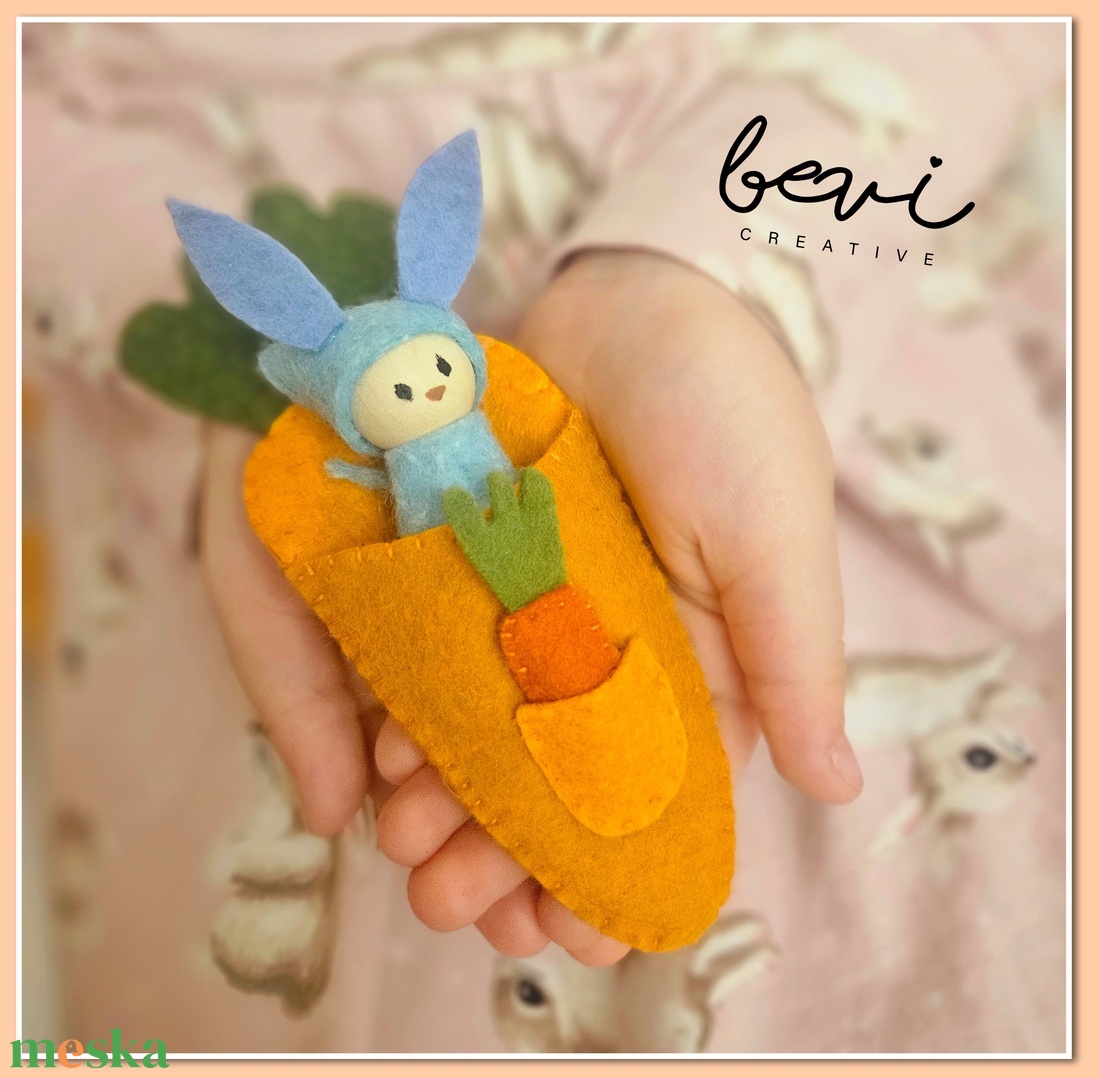 Gyapjúfilc húsvéti nyuszi pajti  - játék & sport - plüssállat & játékfigura - nyuszi - Meska.hu