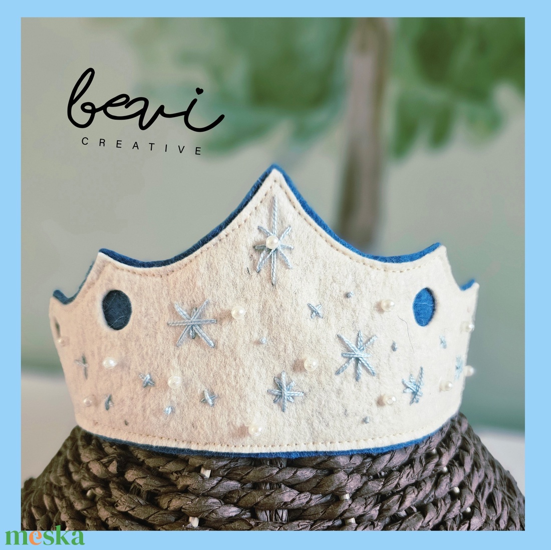 Kék gyapjúfilc korona  - játék & sport - szerepjáték - Meska.hu