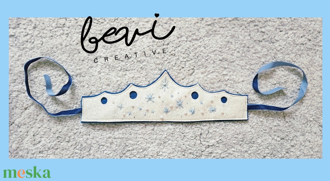 Kék gyapjúfilc korona  - játék & sport - szerepjáték - Meska.hu