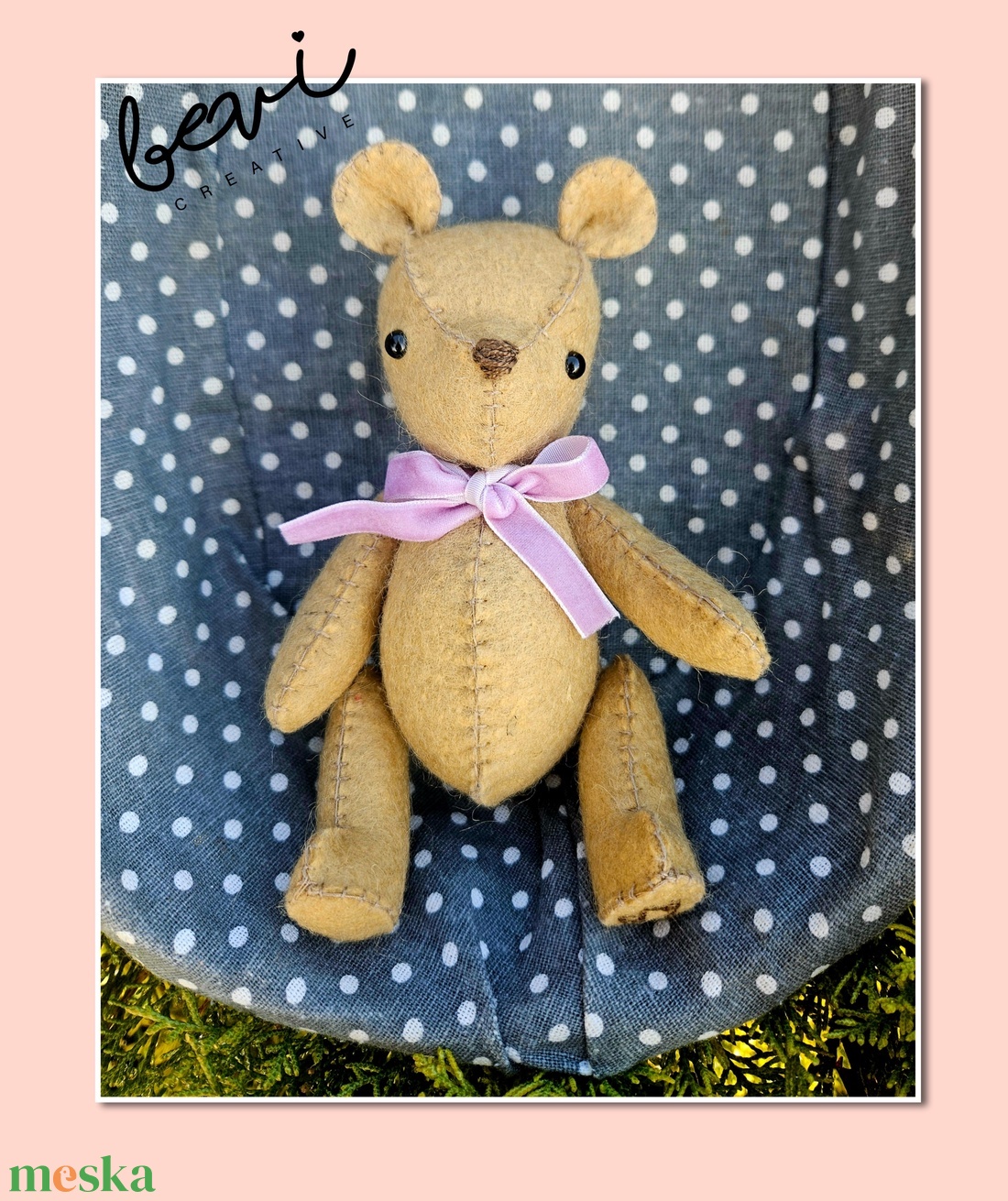 Gyapjúfilc mackó  - játék & sport - plüssállat & játékfigura - maci - Meska.hu