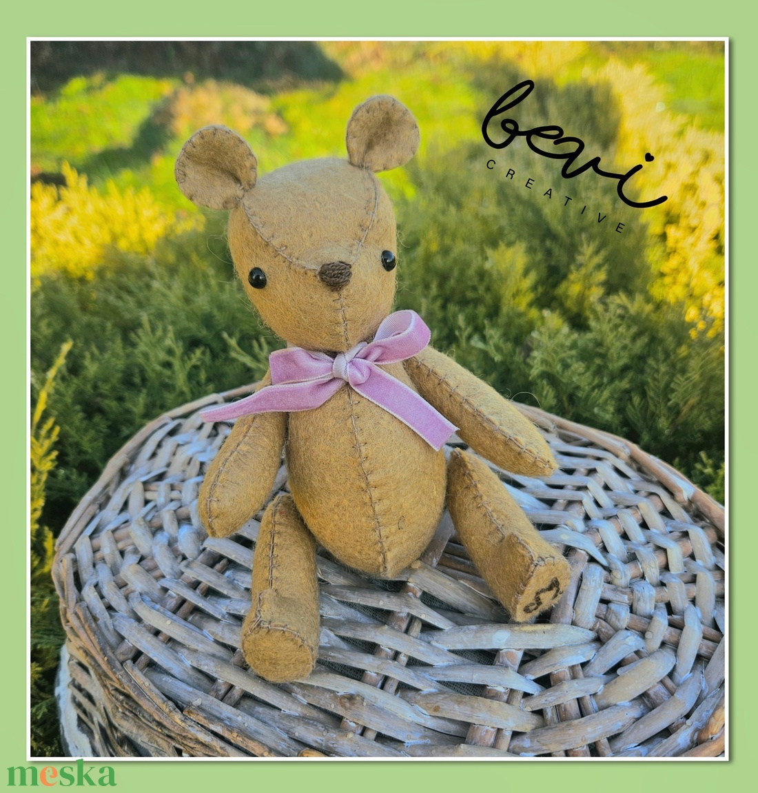 Gyapjúfilc mackó  - játék & sport - plüssállat & játékfigura - maci - Meska.hu