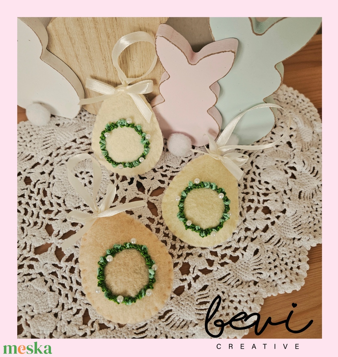 Gyapjúfilc húsvéti tojás szett  - otthon & életmód - dekoráció - húsvéti asztaldíszek - Meska.hu