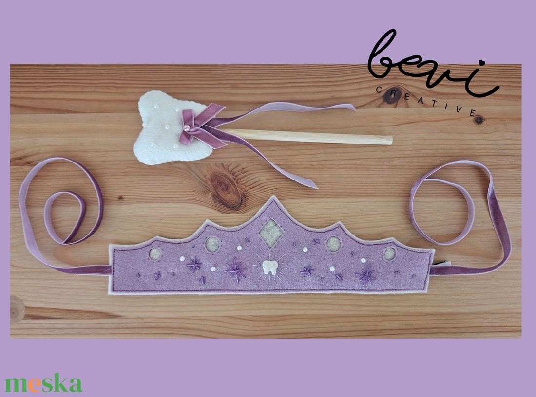 Gyapjúfilc farsangi fogtündér szett  - ruha & divat - jelmez & álarc - jelmez - Meska.hu