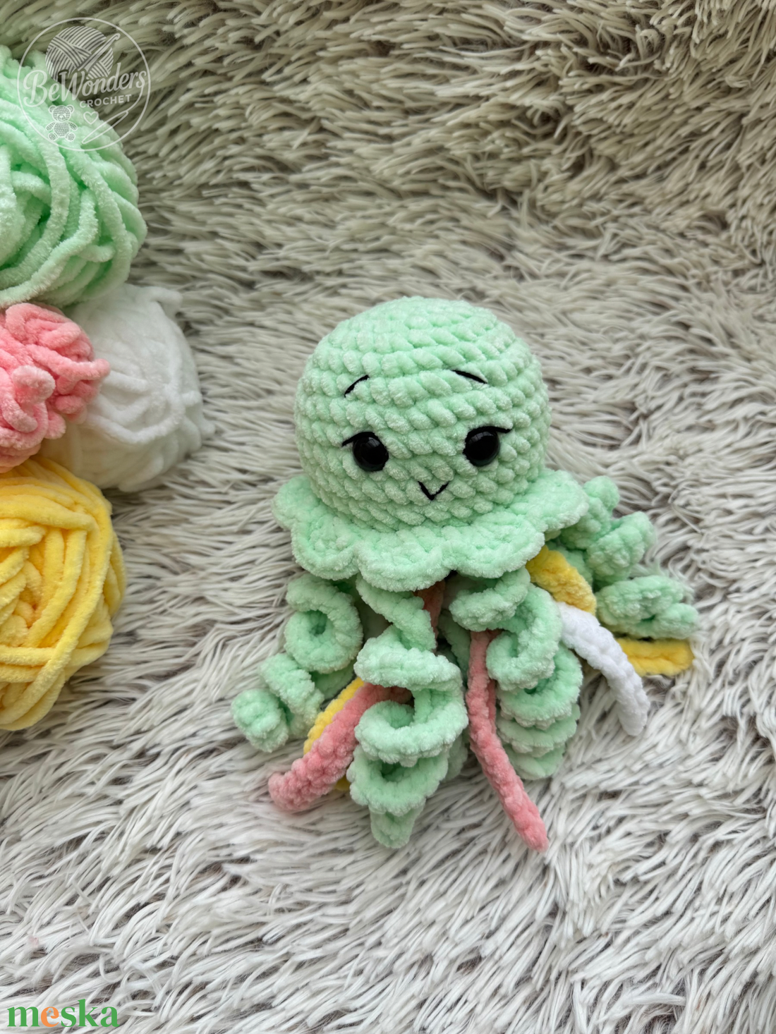 Horgolt medúza plüss - játék & sport - plüssállat & játékfigura - polip, medúza - Meska.hu