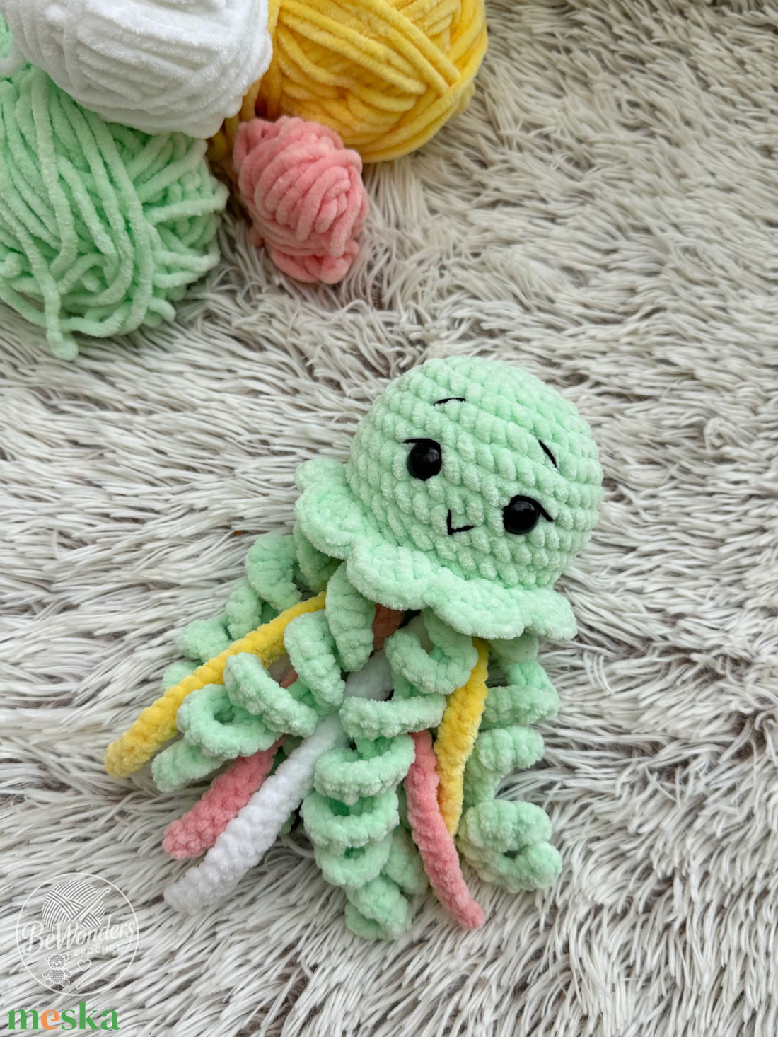 Horgolt medúza plüss - játék & sport - plüssállat & játékfigura - polip, medúza - Meska.hu