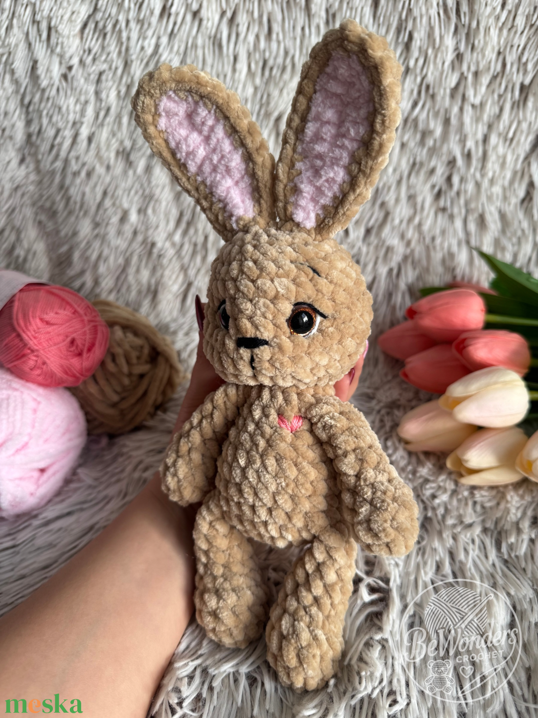 Horgolt húsvéti nyuszi  - játék & sport - plüssállat & játékfigura - nyuszi - Meska.hu