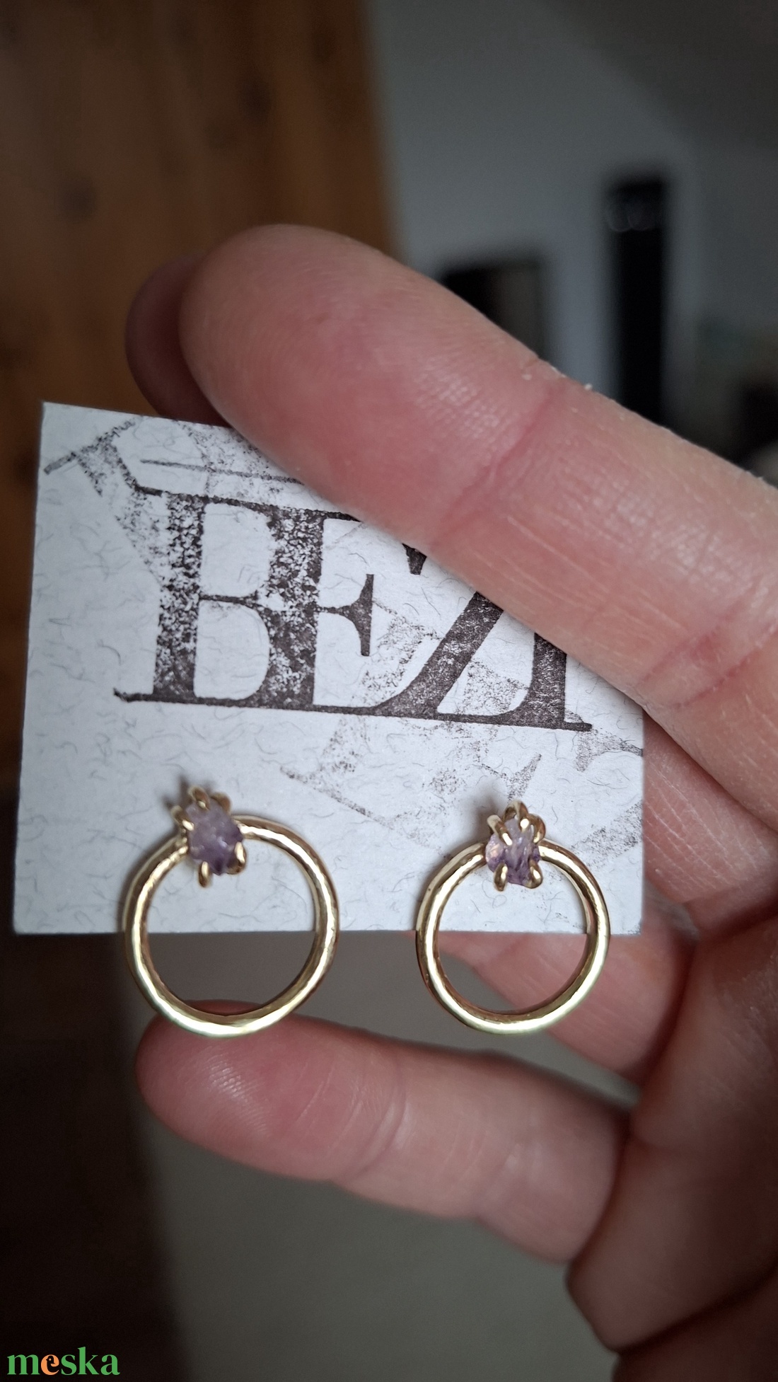 ametiszt fulbevalo - ékszer - fülbevaló - fülékszer - Meska.hu