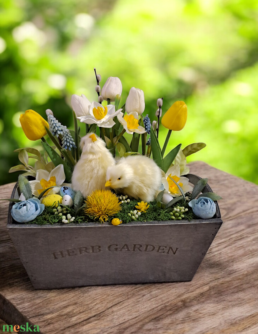 Tavasz,élethű csibékkel - otthon & életmód - dekoráció - húsvéti asztaldíszek - Meska.hu
