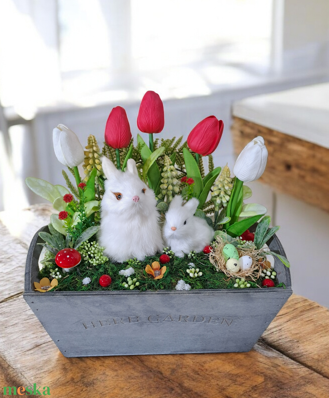 Nyuszis húsvéti dísz - otthon & életmód - dekoráció - húsvéti asztaldíszek - Meska.hu